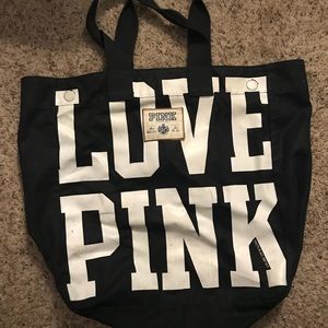 PINK tote bag with magnet side clasps